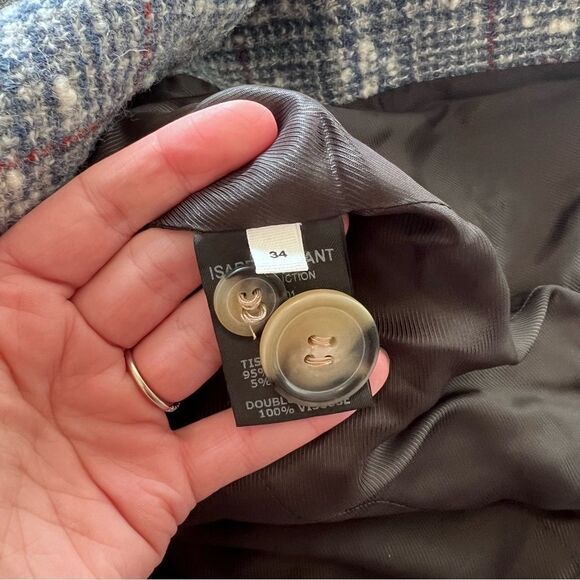 Isabel marant kice plaid blazer jacket women’s size‎ 34 - Picture 8 of 11